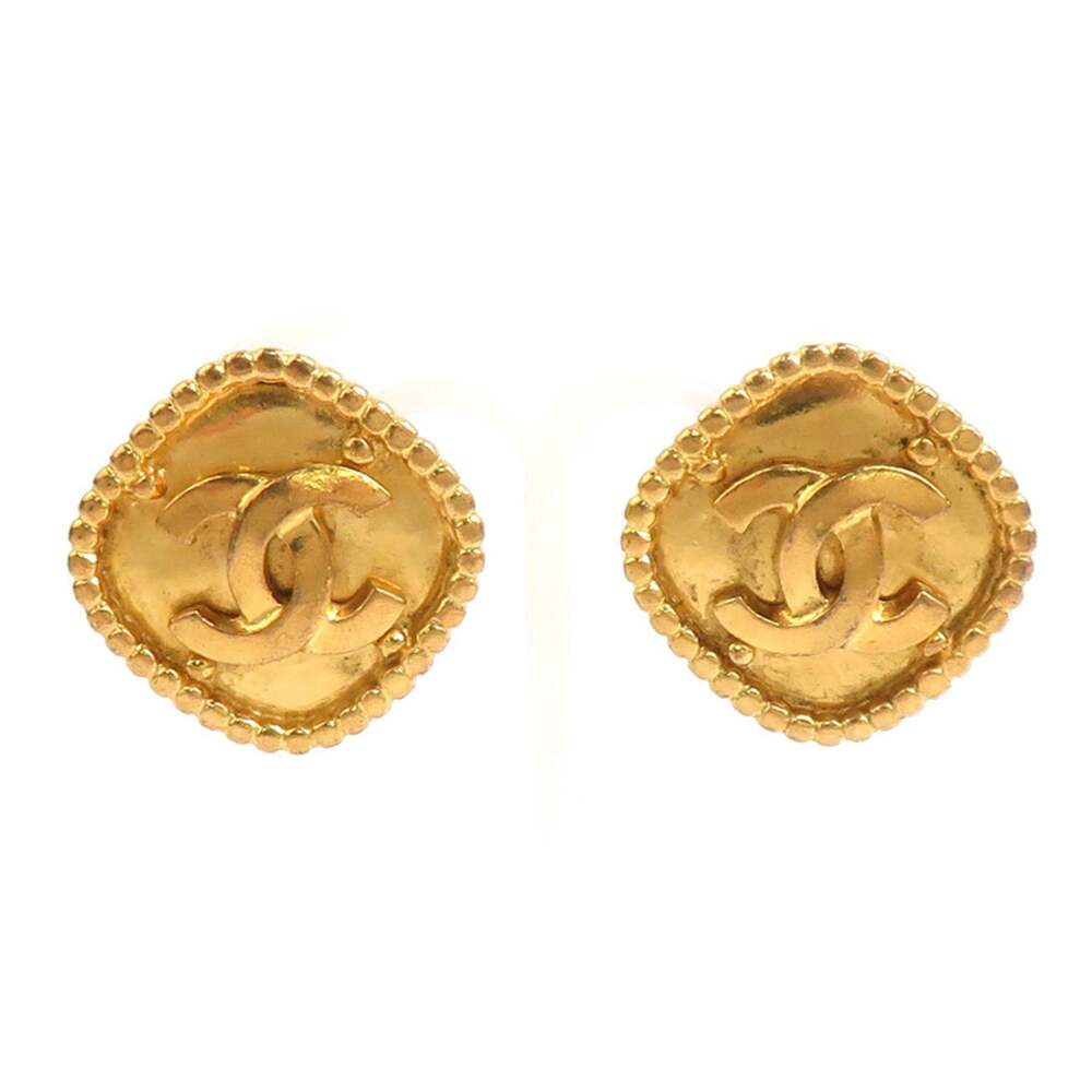 Chanel Cc Logo Clip-On Earrings Gold- #209779C61B